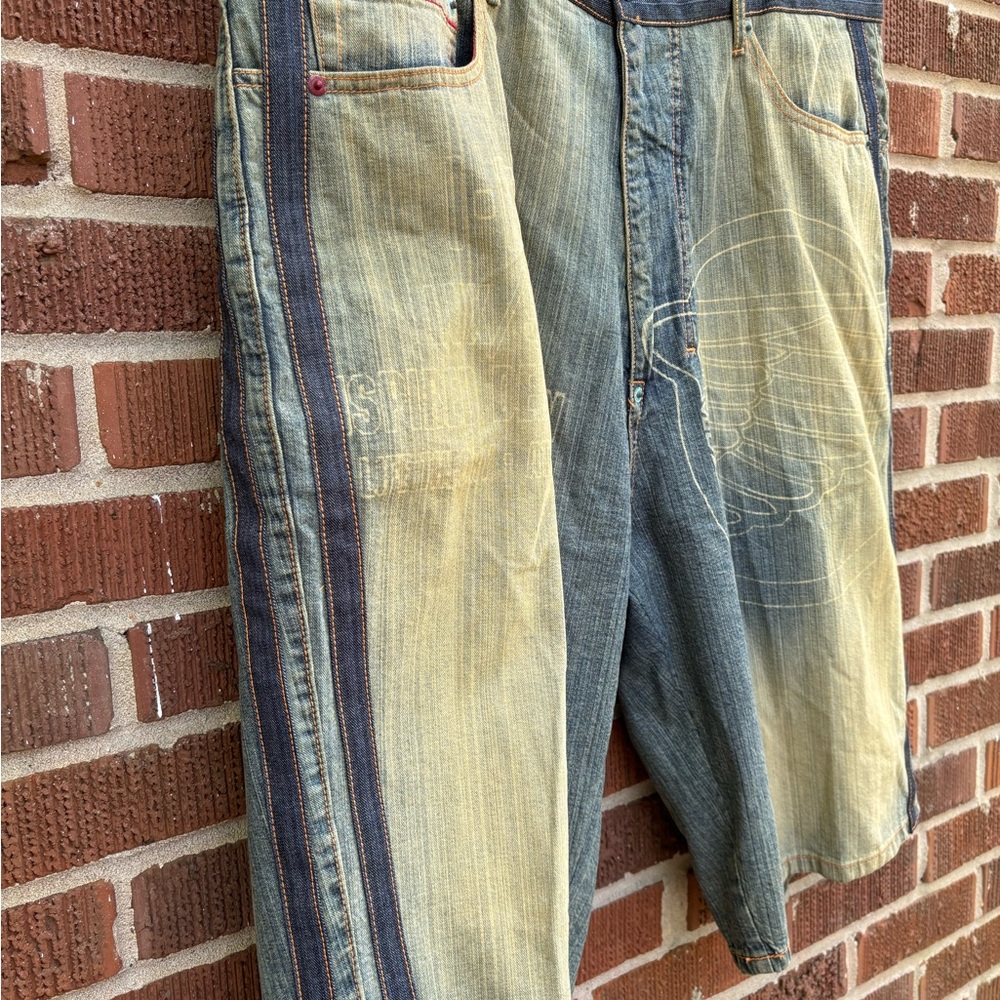 Indigo Red NWOT Mens Faded Farwest Color Industrial Denim Flex Shorts Size 40 - Picture 4 of 15